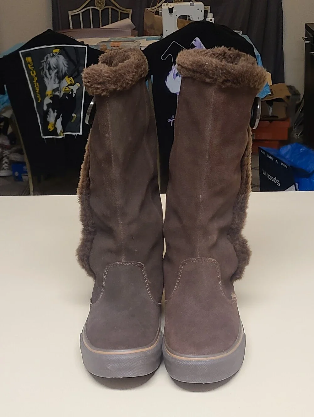 Vans Phoebe suede and faux fur trimmed casual sneaker boots size 8.5